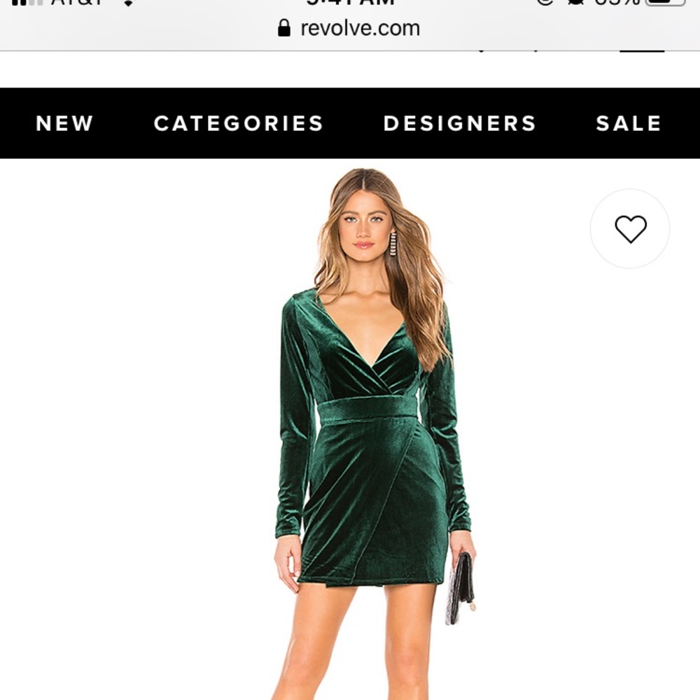 Brand new velvet green revolve dress size xs